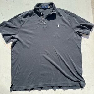 Men's Polo Ralph Lauren Polo Shirt Black Solid XL Cotton Golf Prep Iconic City